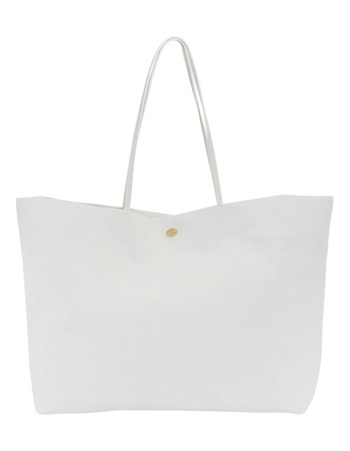 Hope Tote Bag in White Raffia image 1