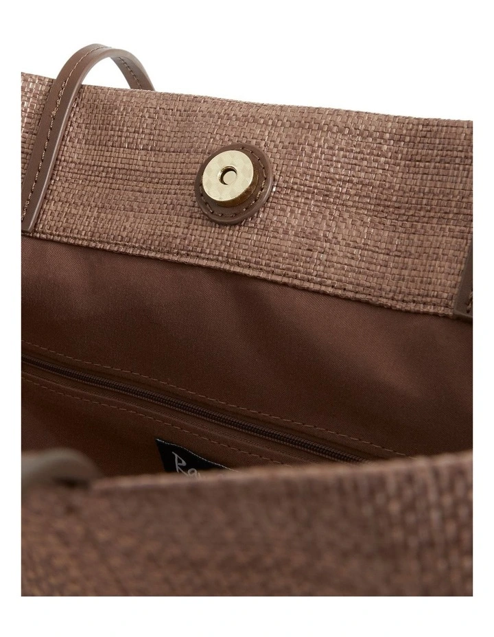 Hope Tote Bag in Brown Raffia image 3