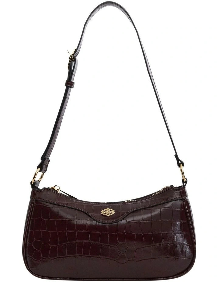 Lara Soulder Bag in Wine Croc image 1