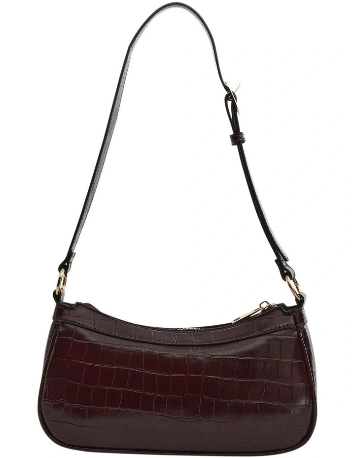 Lara Soulder Bag in Wine Croc image 4