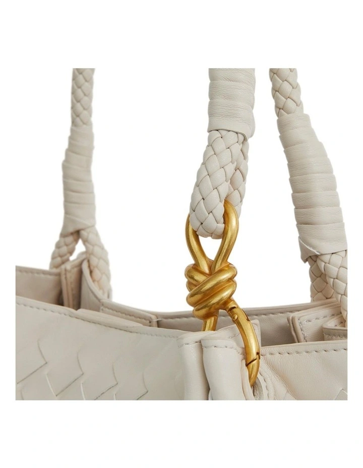 Isobel Tote Bag in Bone Weave image 3