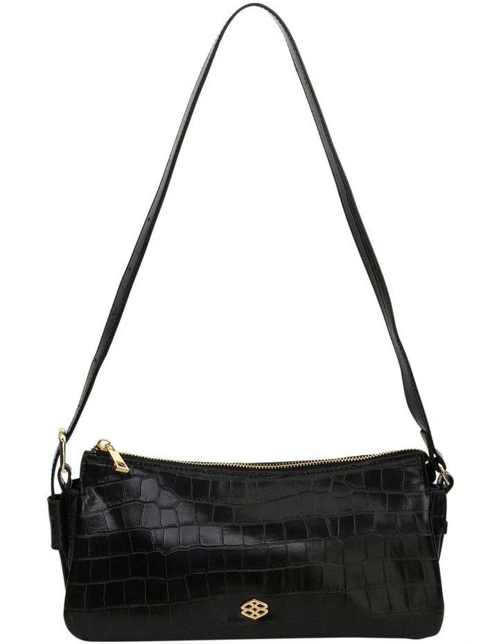 Envy Shoulder Bag in Black Croc image 1