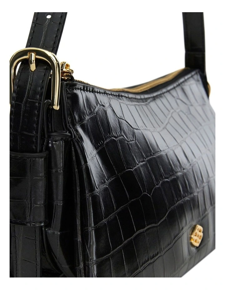 Envy Shoulder Bag in Black Croc image 3
