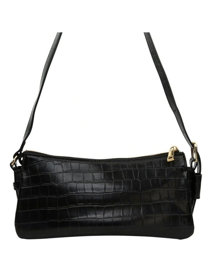 Envy Shoulder Bag in Black Croc image 4