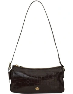Envy Shoulder Bag in Chocolate Croc