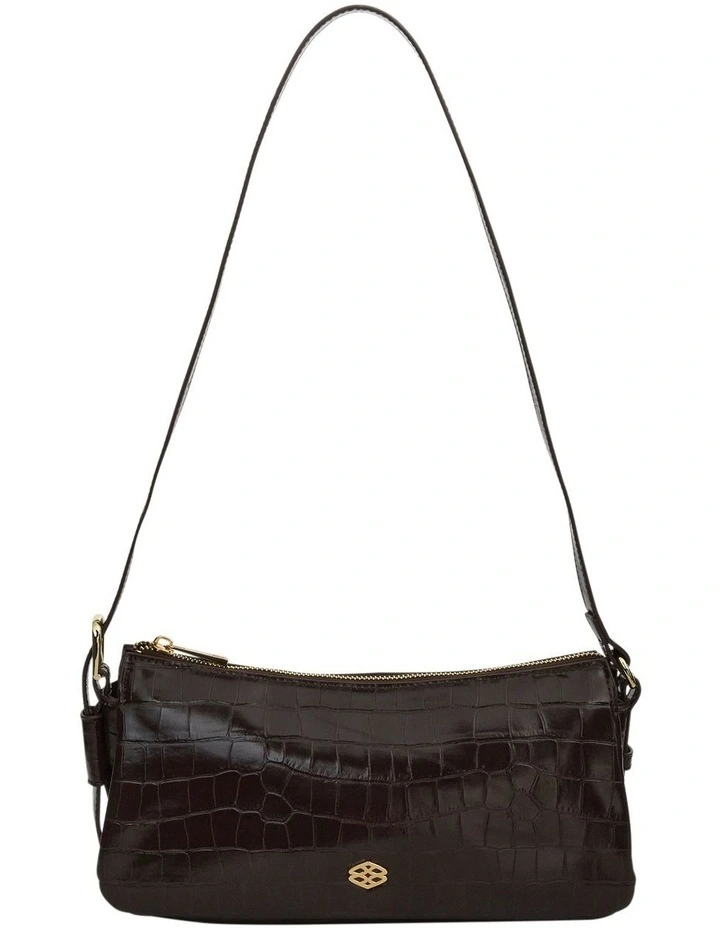 Envy Shoulder Bag in Chocolate Croc image 1