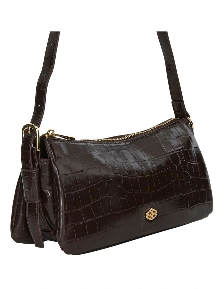 Envy Shoulder Bag in Chocolate Croc image 2