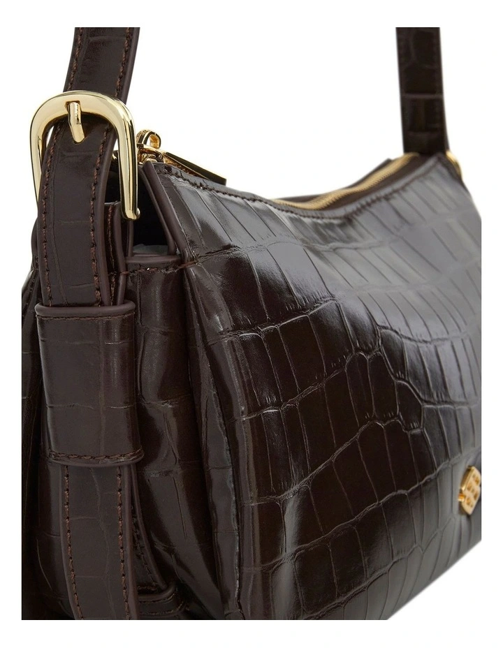Envy Shoulder Bag in Chocolate Croc image 3