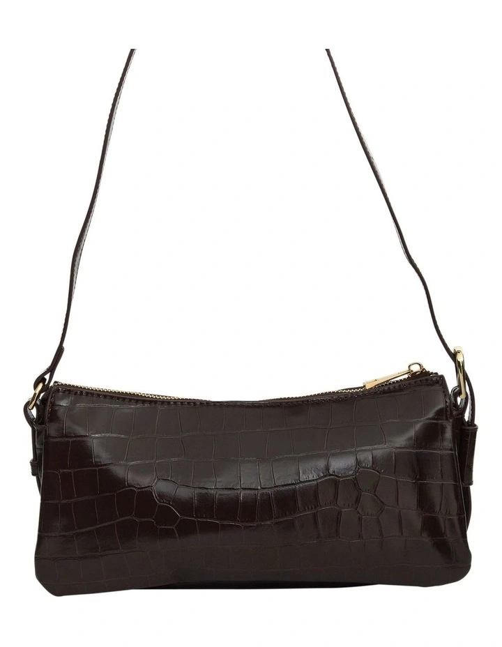 Envy Shoulder Bag in Chocolate Croc image 4