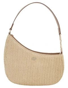 Nadia Shoulder Bags in Natural Raffia/Tan