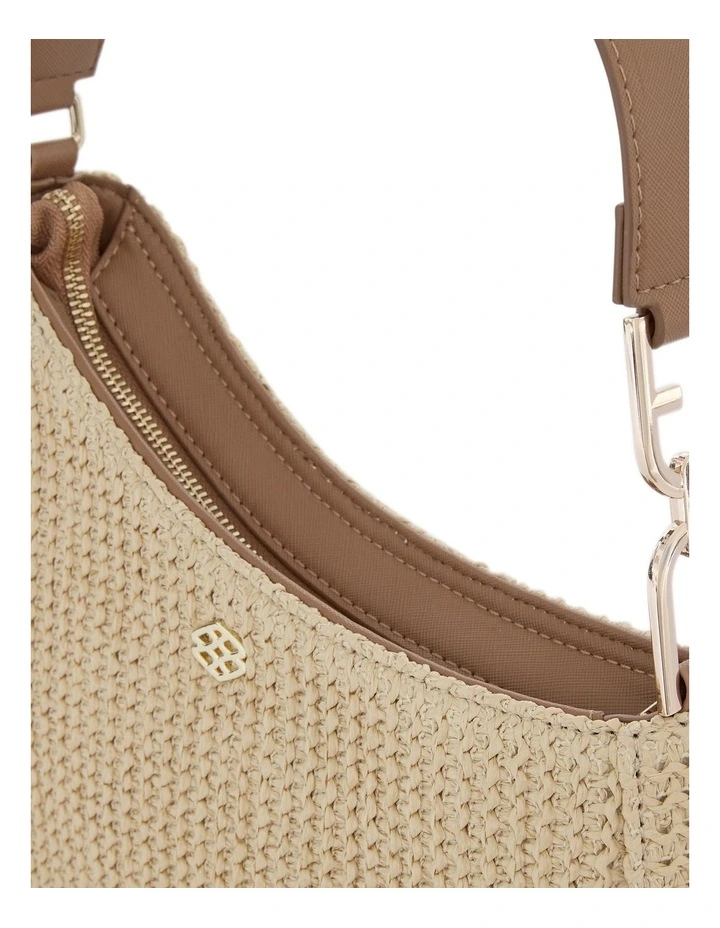 Nadia Shoulder Bags in Natural Raffia/Tan image 3