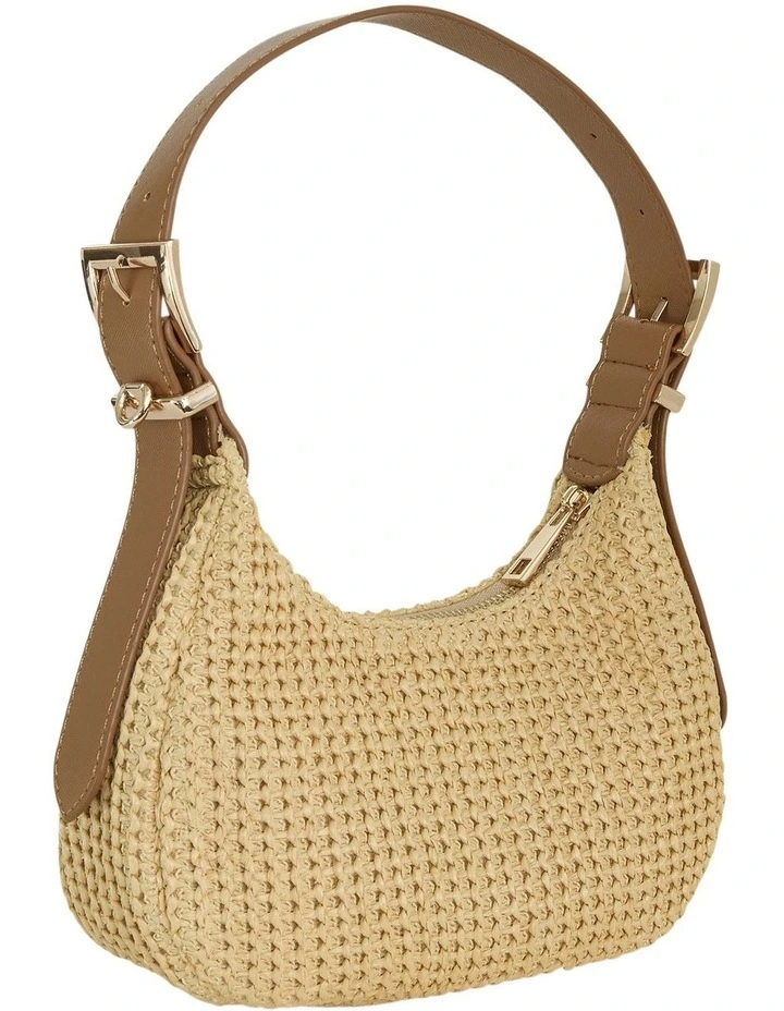 Sherry Shoulder Bag in Natural Raffia/Tan image 2