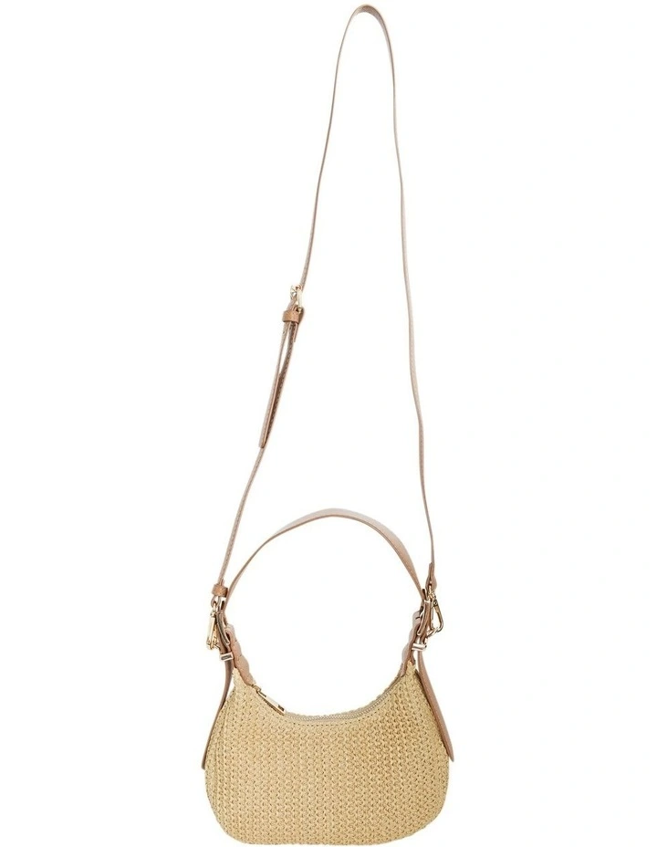 Sherry Shoulder Bag in Natural Raffia/Tan image 4
