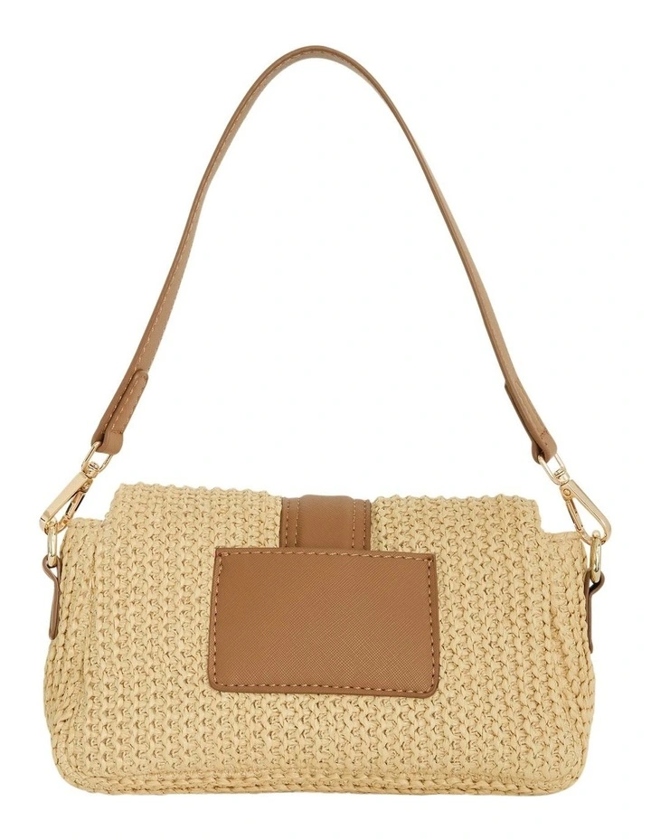 Susan Shoulder Bag in Natural Raffia / Tan image 3