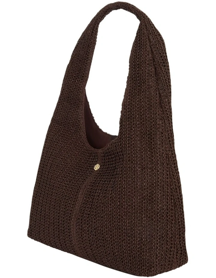 Nimble Hobo Bag in Chocolate Raffia image 2