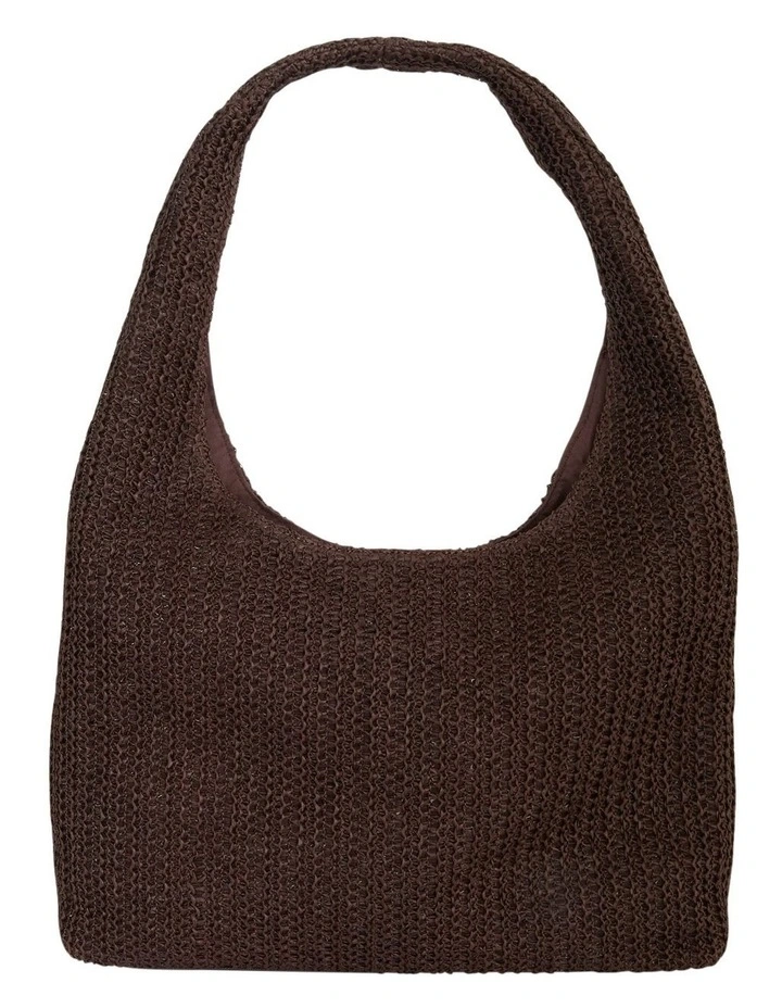Nimble Hobo Bag in Chocolate Raffia image 4