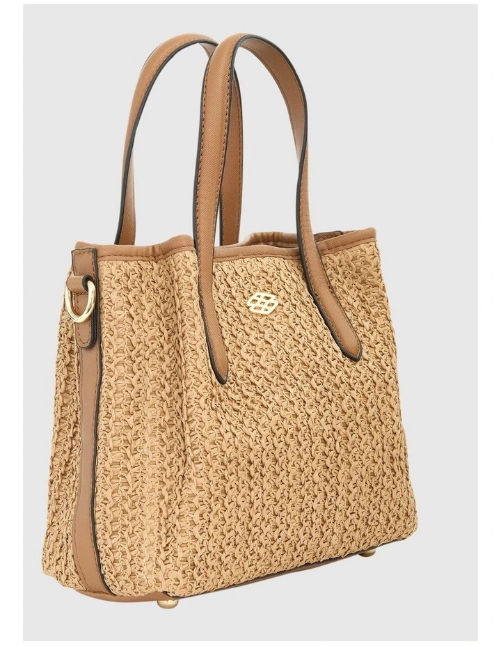 Jada Crossbody bag in Natural Raffia / Tan image 2