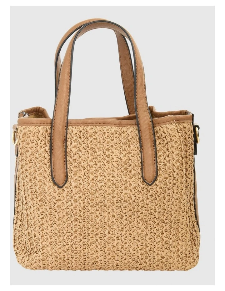 Jada Crossbody bag in Natural Raffia / Tan image 3