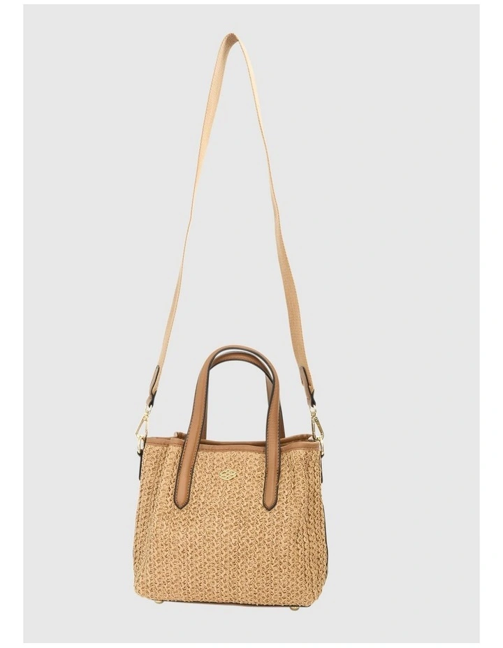 Jada Crossbody bag in Natural Raffia / Tan image 4
