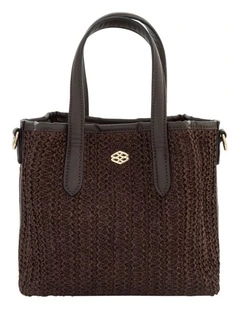 Jada Crossbody Bag in Chocolate Raffia