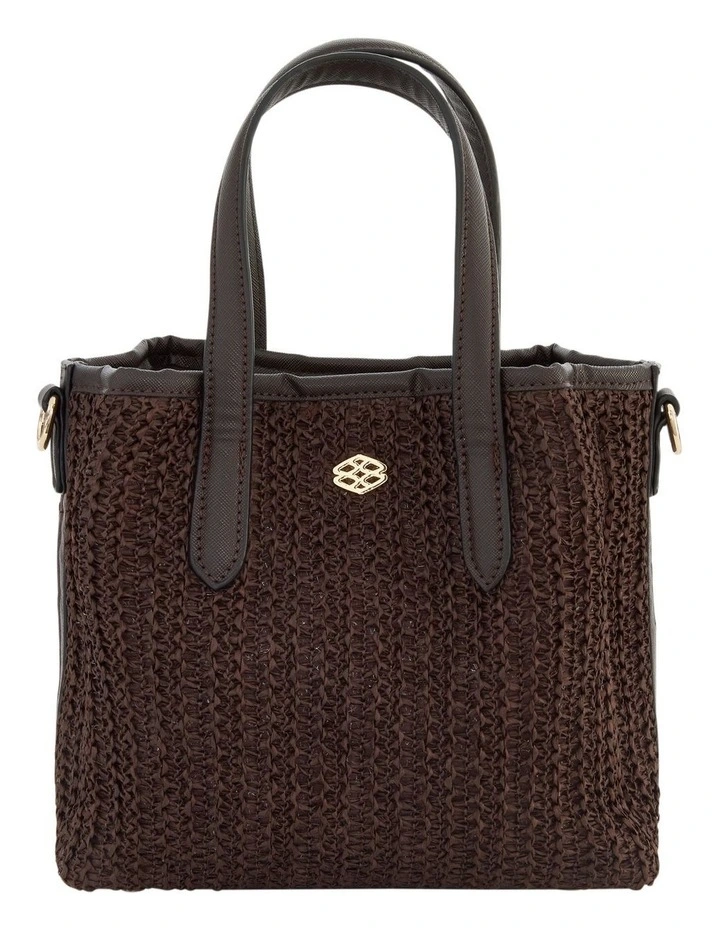 Jada Crossbody Bag in Chocolate Raffia image 1