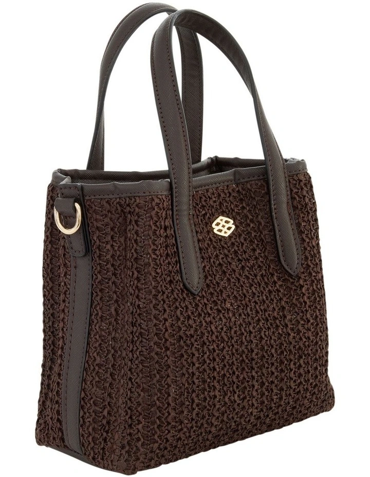 Jada Crossbody Bag in Chocolate Raffia image 2