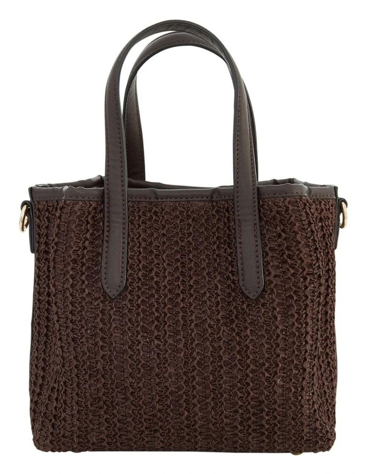 Jada Crossbody Bag in Chocolate Raffia image 3