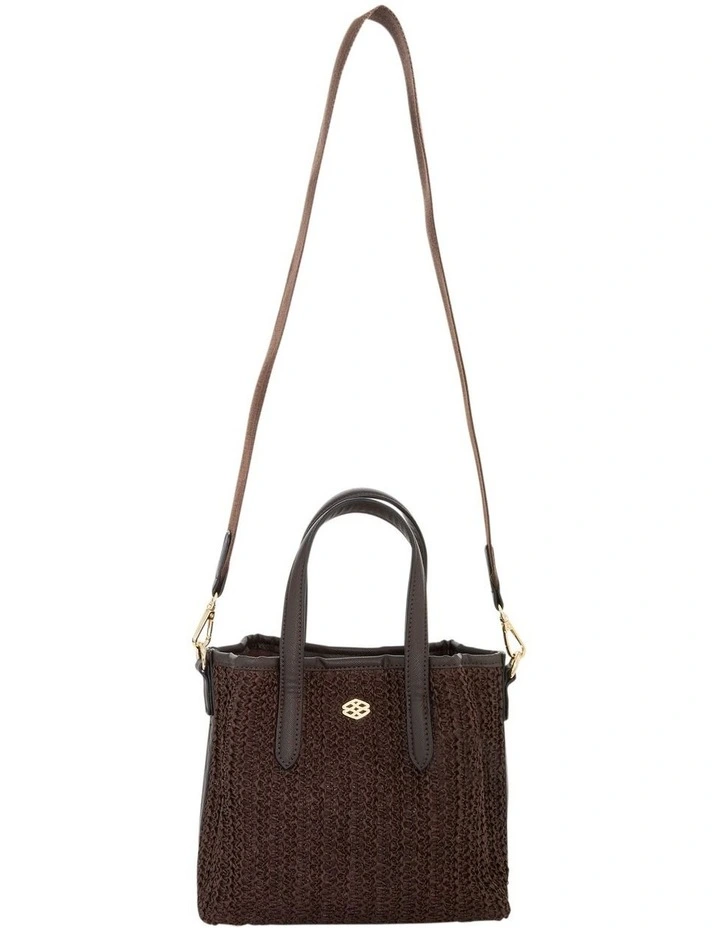 Jada Crossbody Bag in Chocolate Raffia image 4
