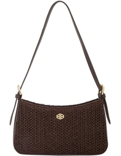 Poise Shoulder Bag in Chocolate Raffia