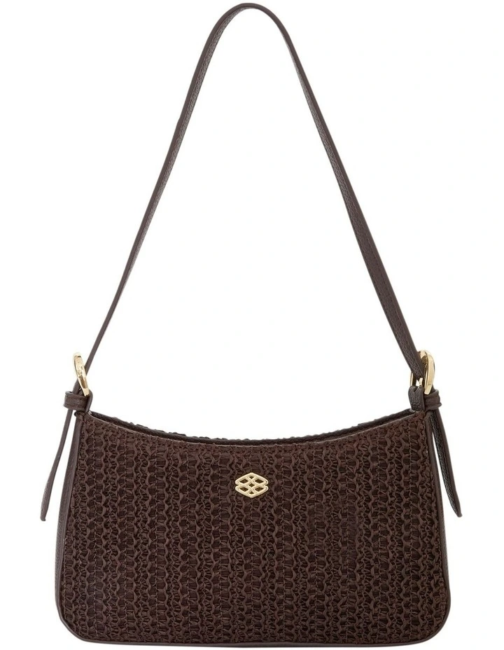 Poise Shoulder Bag in Chocolate Raffia image 1