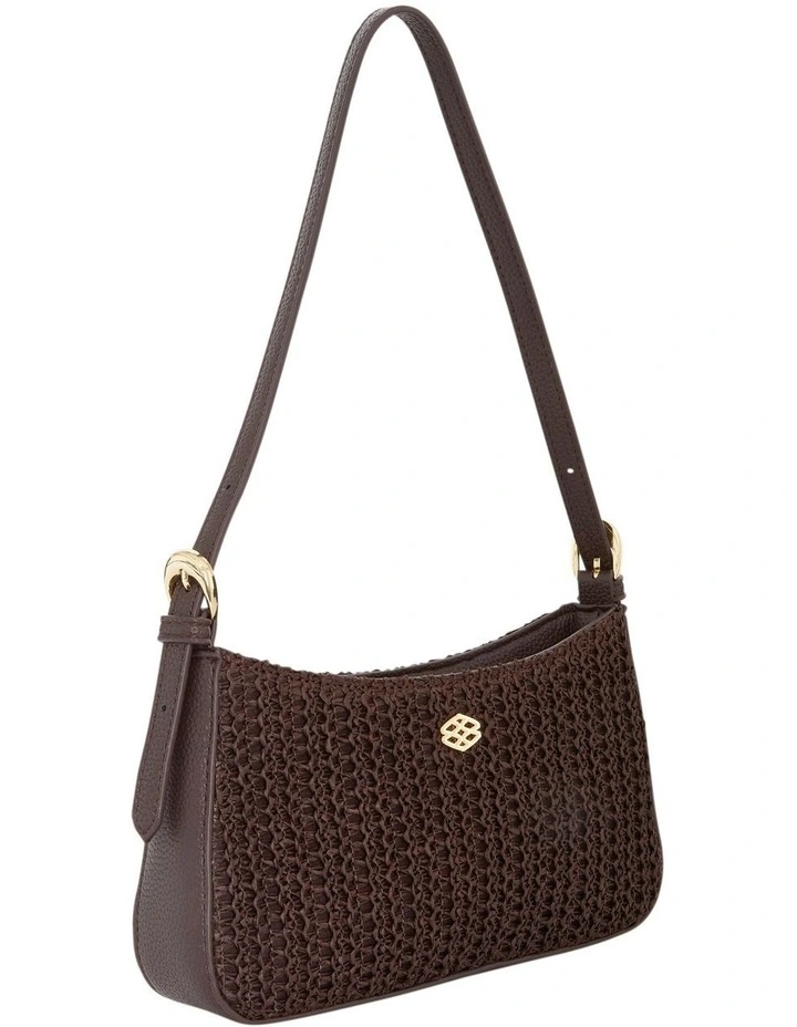 Poise Shoulder Bag in Chocolate Raffia image 2