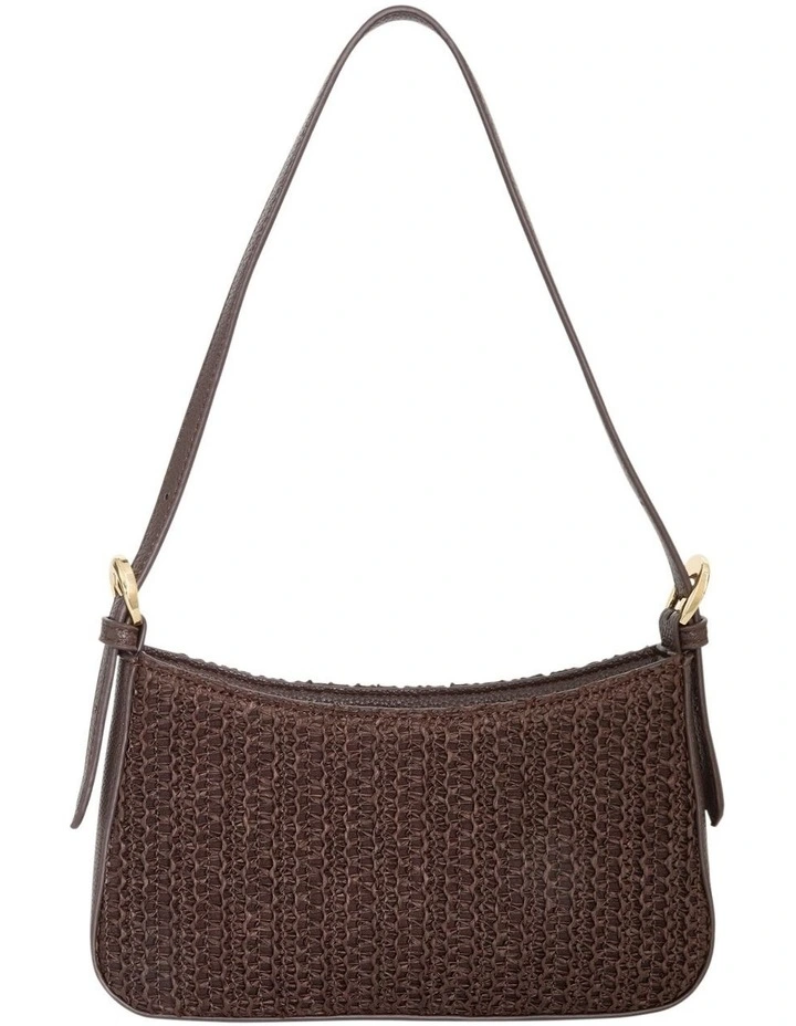 Poise Shoulder Bag in Chocolate Raffia image 4