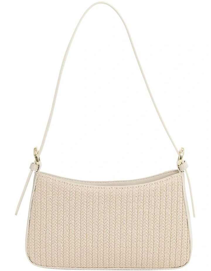 Poise Shoulder Bag in Nude Raffia image 3