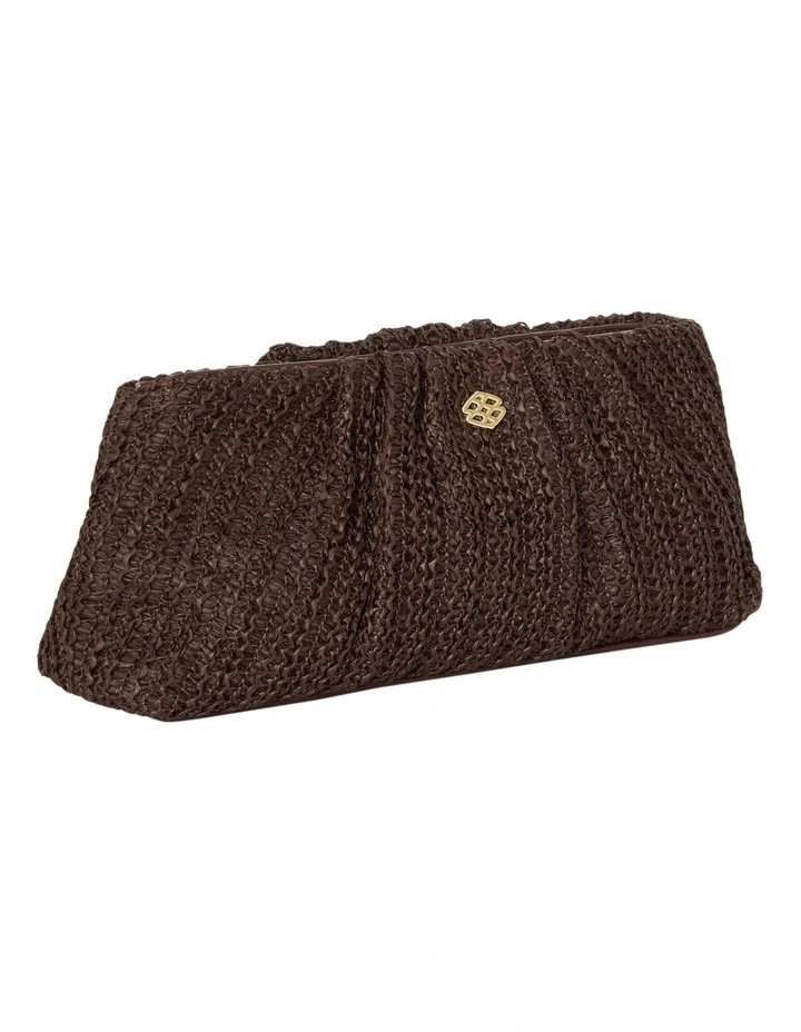 Pecan Shoulder Bag in Chocolate Raffia image 2