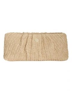Pecan Shoulder Bag in Natural Raffia