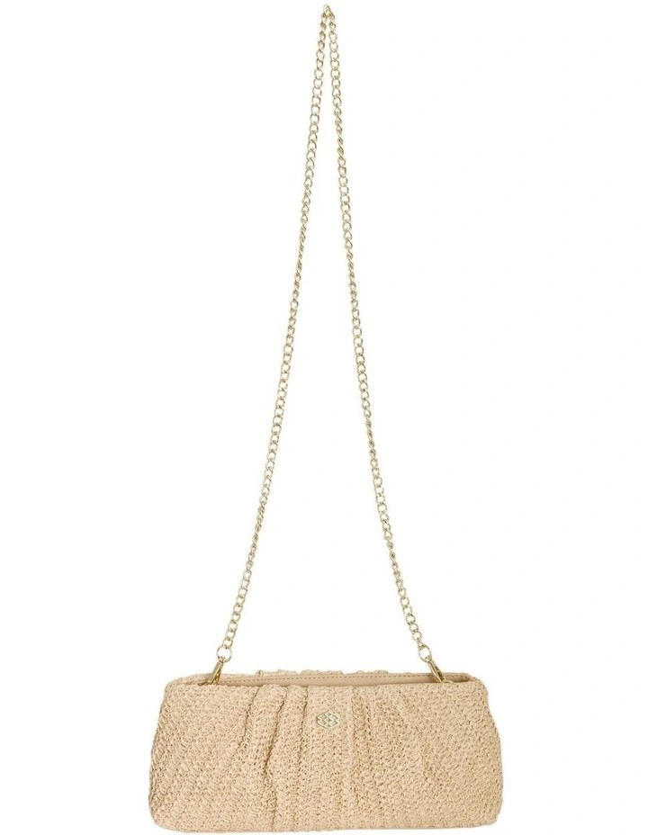 Pecan Shoulder Bag in Natural Raffia image 3
