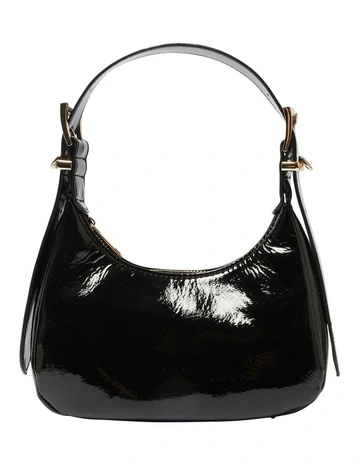 Jersey Bag in Black Crinkle Patent