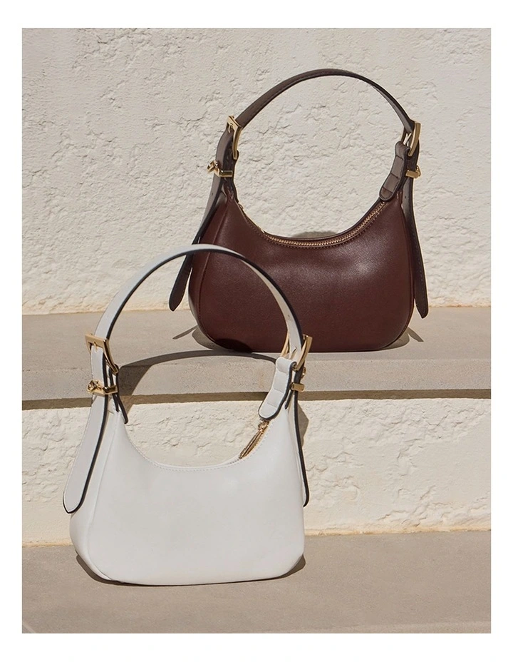 Jersey Shoulder Bag in White image 2