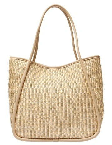 Jarvis Tote Bag in Nude/Raffia