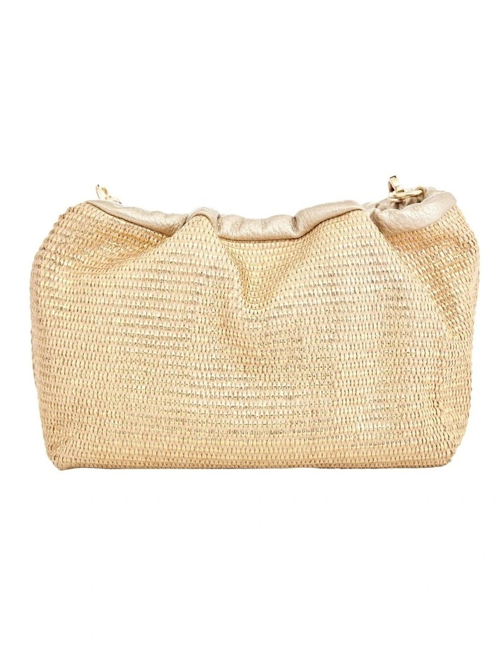 Clover Bag in Light Gold Raffia image 1