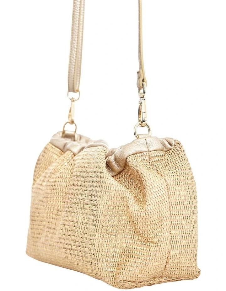 Clover Bag in Light Gold Raffia image 3