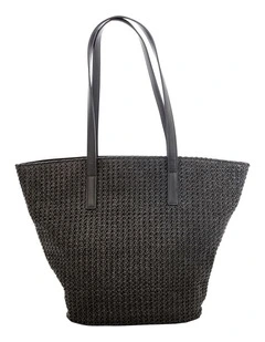 Glow Bag in Black/Raffia