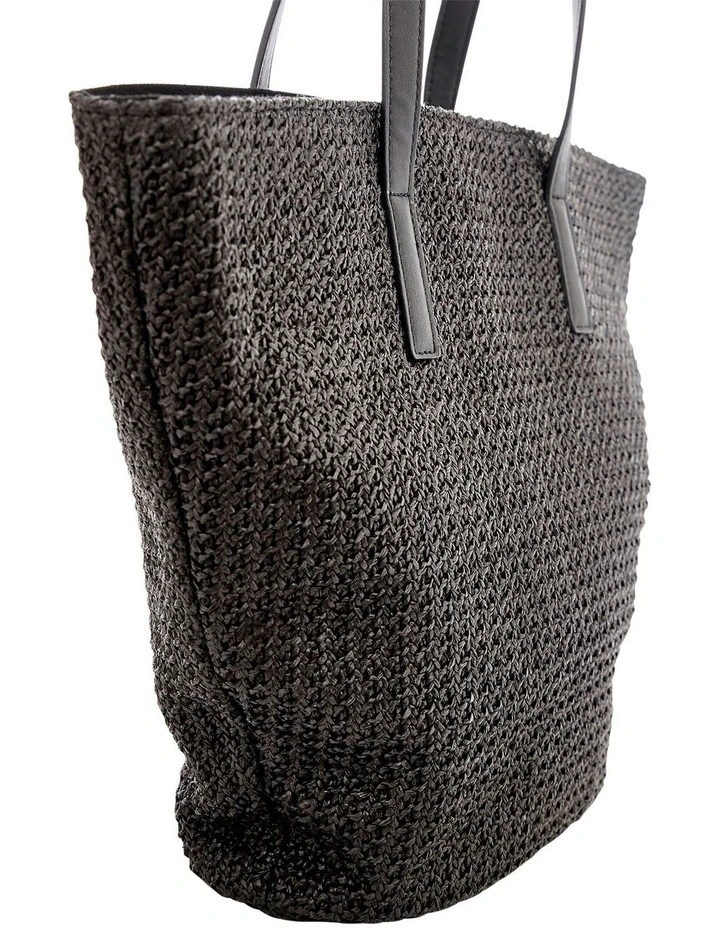 Glow Bag in Black/Raffia image 2