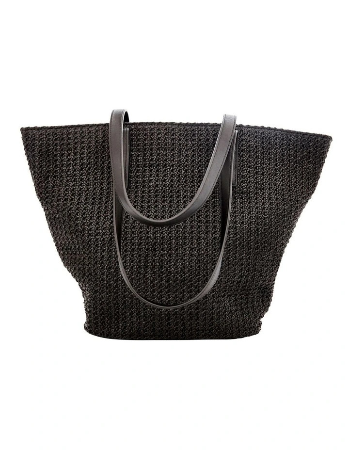 Glow Bag in Black/Raffia image 3