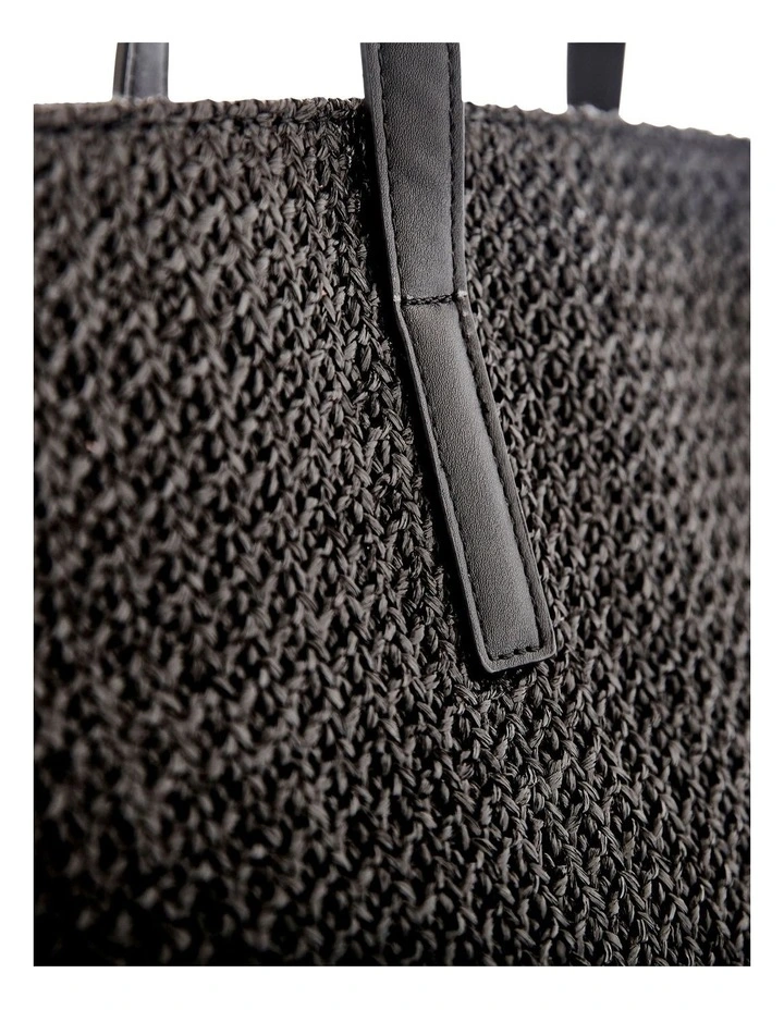 Glow Bag in Black/Raffia image 4