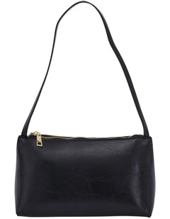 Ellie Shoulder Bag in Black Crinkle