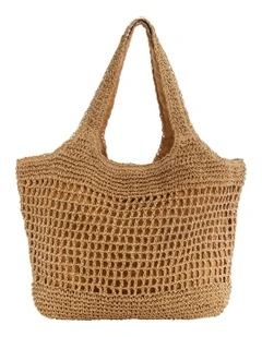 Prague Shoulder Bag in Natural Raffia