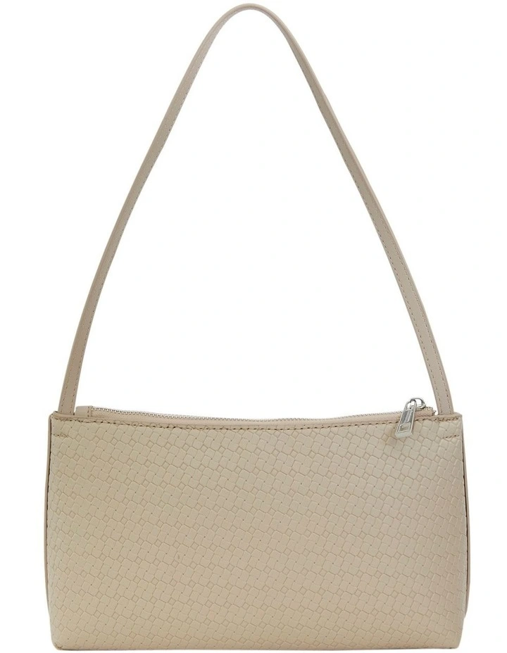 Ellie Shoulder Bag in Light Grey Weave image 3