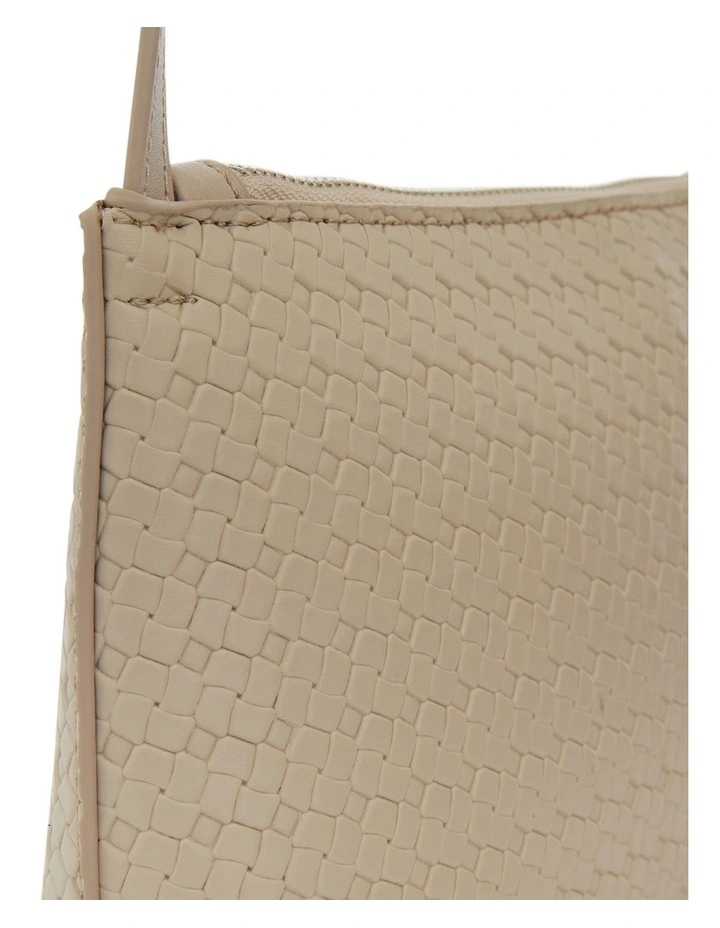 Ellie Shoulder Bag in Light Grey Weave image 4