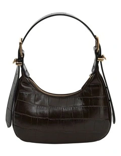 Jersey Shoulder Bag in Chocolate Croc
